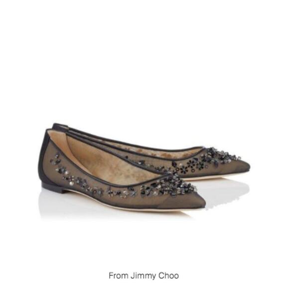 JIMMY CHOO ROMY Embellished Flats 41/10.5 - Picture 1 of 12